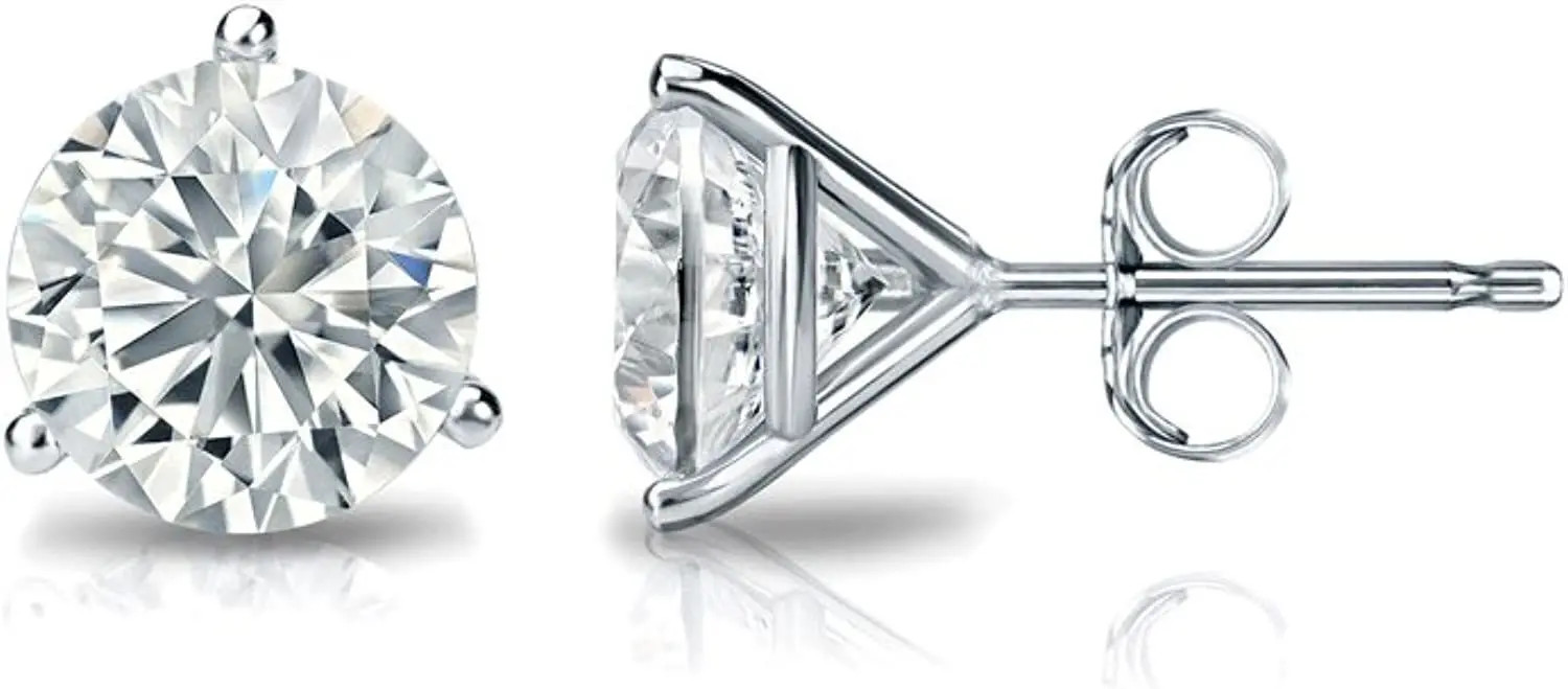 The Diamond Spot 14k White Gold Lab-Grown Round Diamond 3-Prong Stud Earrings | Nordstrom | Nordstrom