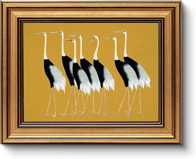 HUARCEY Gold Framed Vintage Wall Art for Living Room, Animals Painting Prints Shelf Decor for Kit... | Amazon (US)