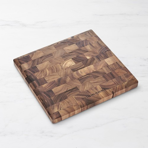 Williams Sonoma End-Grain Cutting Board with Feet, Acacia, 12"" x 12 | Williams-Sonoma