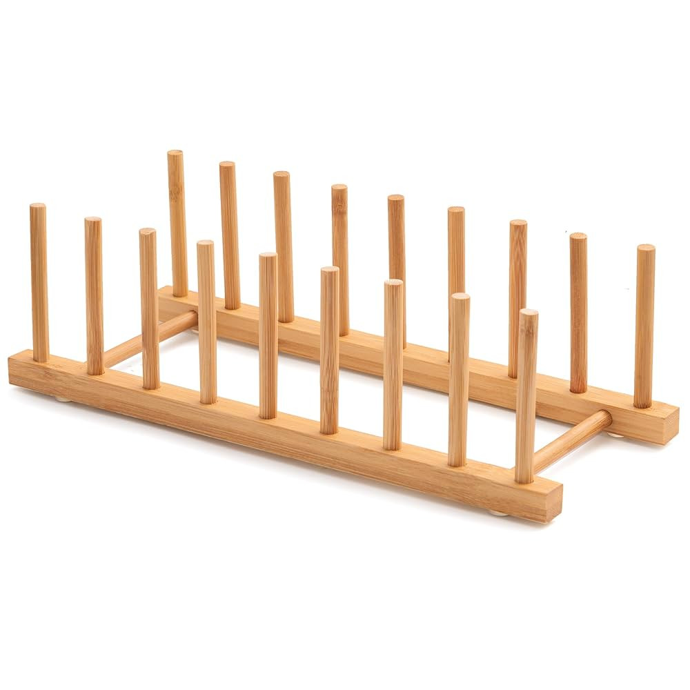 Bamboo Dish Drying Rack for Kitchen Counter and Cabinet, Dish/Book/Plate/Bowl/Cup/Cutting Board/P... | Amazon (US)