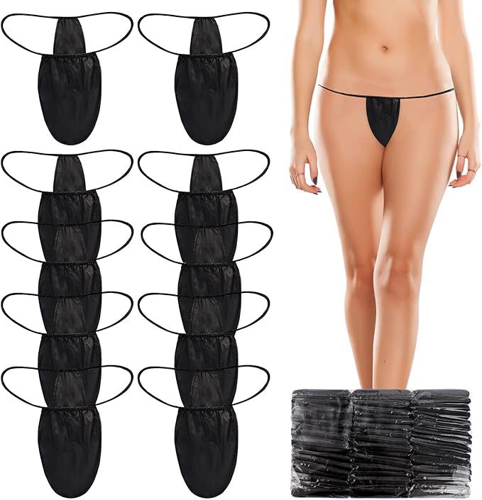 50 Pack Disposable Thong Panties Women's Disposable Bikini Panties G-String Underwear for Spray T... | Amazon (US)