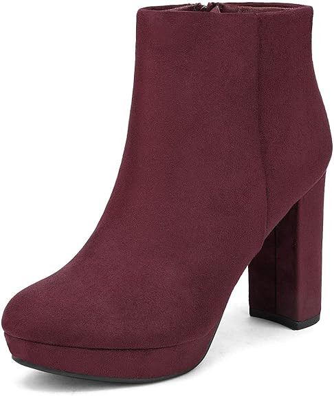DREAM PAIRS Women's Stomp High Heel Ankle Boots | Amazon (US)