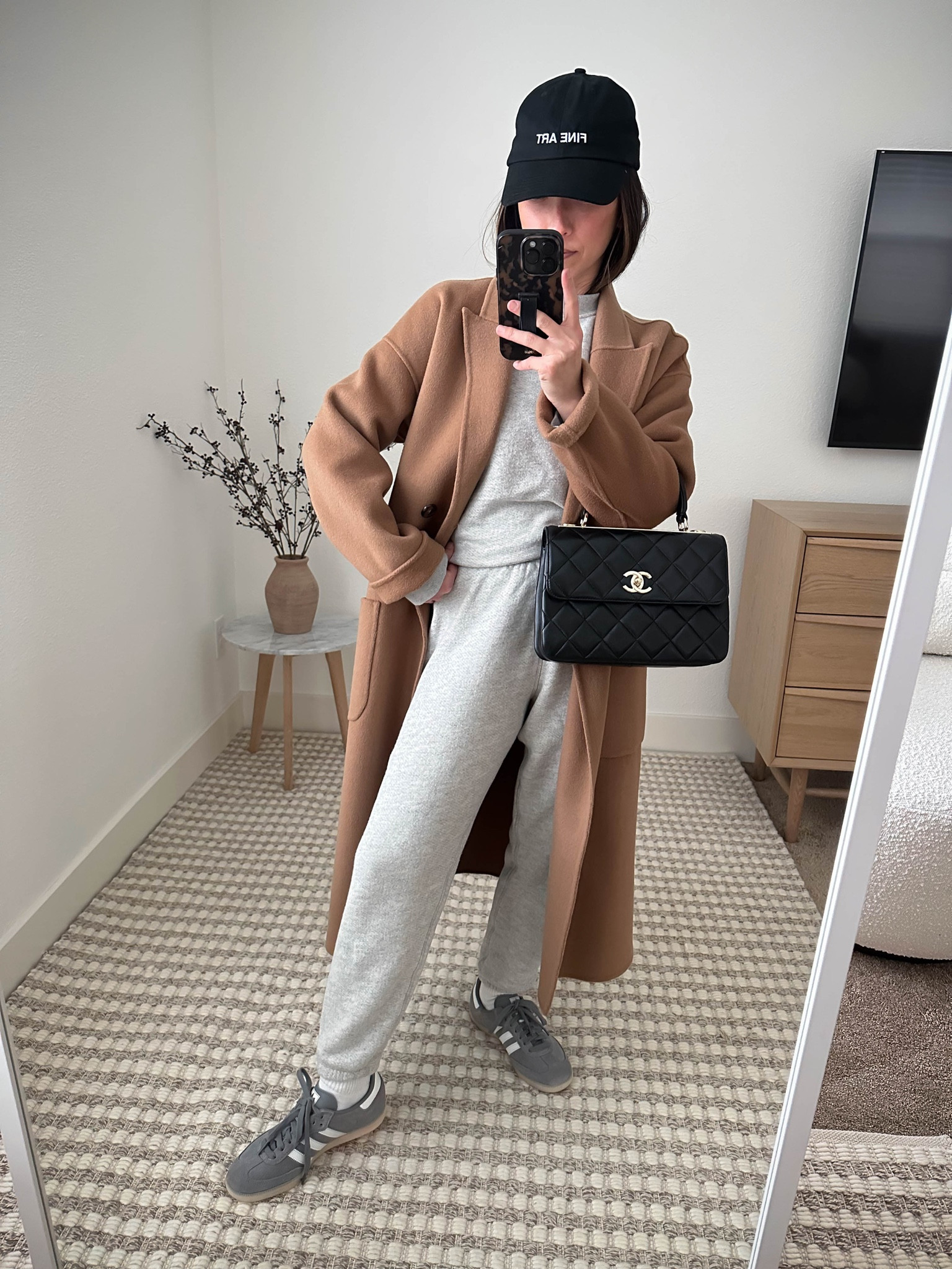 School drop-off outfit ideas. 

Coat - Anine Bing xxs
Sweatshirt - Jenni Kayne small
Sweatpants - Jenni Kayne xs
Sneakers - Adidas Samba 4.5 men’s. 
Hat - Outsider Supply
Bag - Chanel Trendy CC small

Petite style, tonal style, neutral outfit, capsule wardrobe, minimal Style, street style outfits, athleisure 

#LTKshoecrush #LTKitbag #LTKstyletip