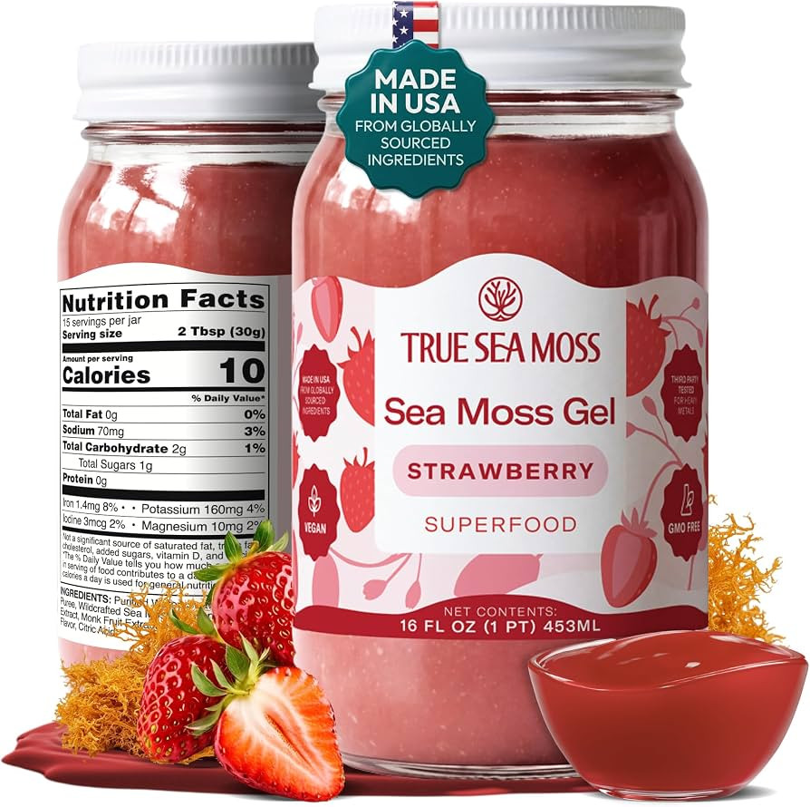 TrueSeaMoss Wildcrafted Irish Sea Moss SuperFood - Made with Premium Sea Vegetables - Vegan-Frien... | Amazon (US)