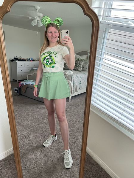 Disney green St. Patrick’s Day outfit.