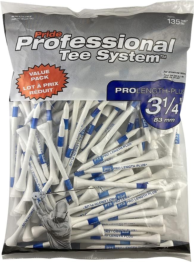 Pride Professional Tee System, 3-1/4 inch ProLength Plus Tee, 135 count, White | Amazon (US)