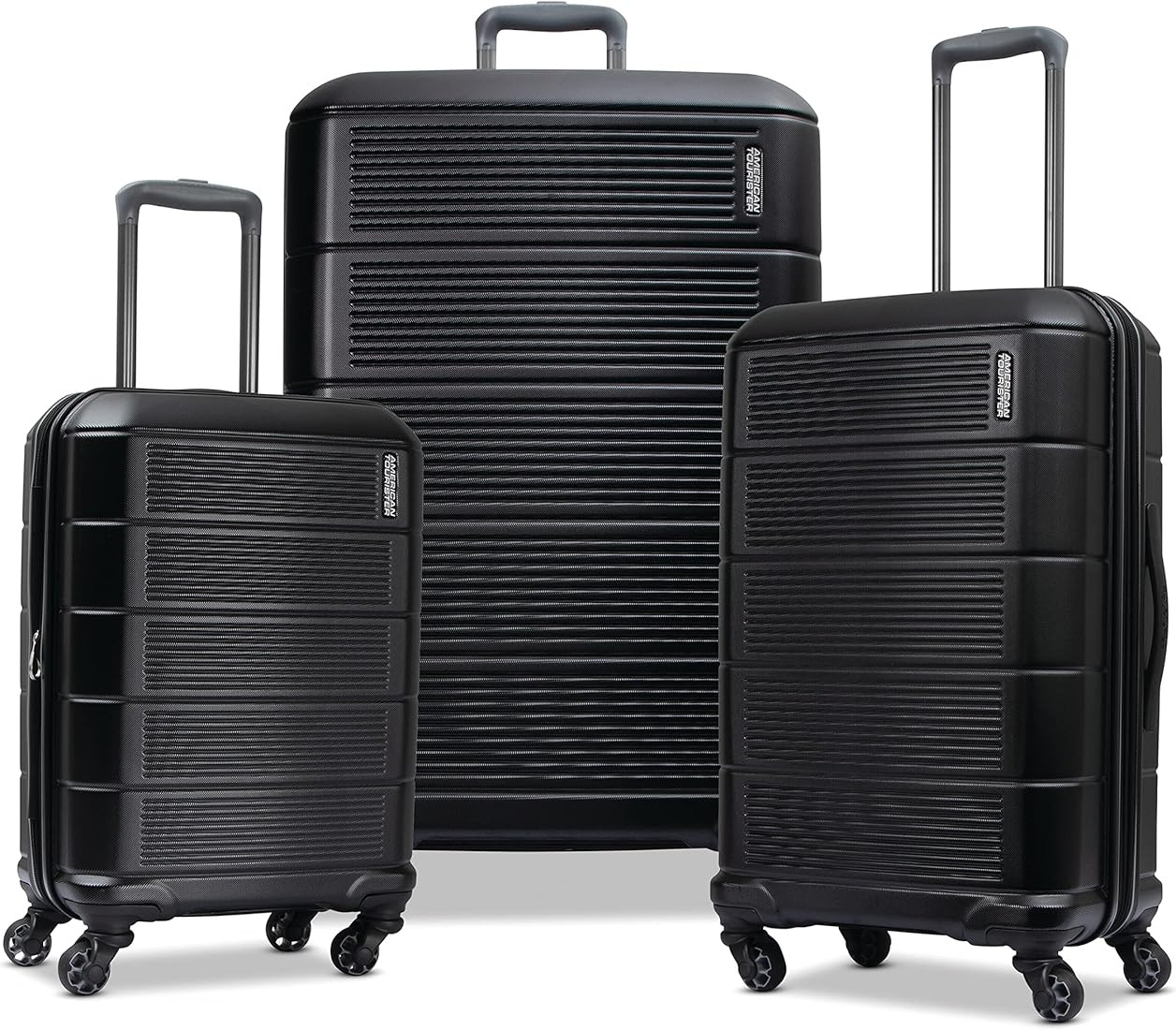 American Tourister Stratum 2.0 Hardside Expandable Luggage with Spinners | Jet Black | 3PC  (CO/... | Amazon (US)