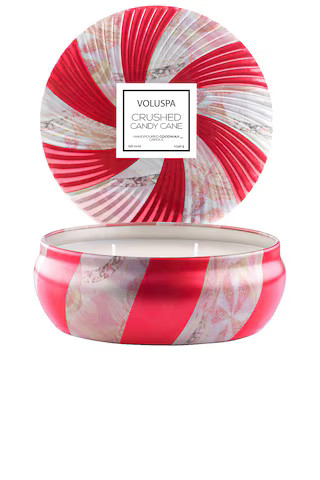 Voluspa Crushed Candy Cane 3 Wick Tin Candle in Gourmand from Revolve.com | Revolve Clothing (Global)