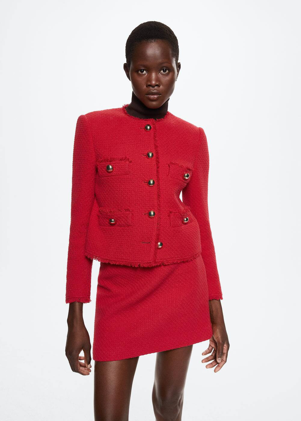 Pocket tweed jacket -  Women | Mango USA | MANGO (US)