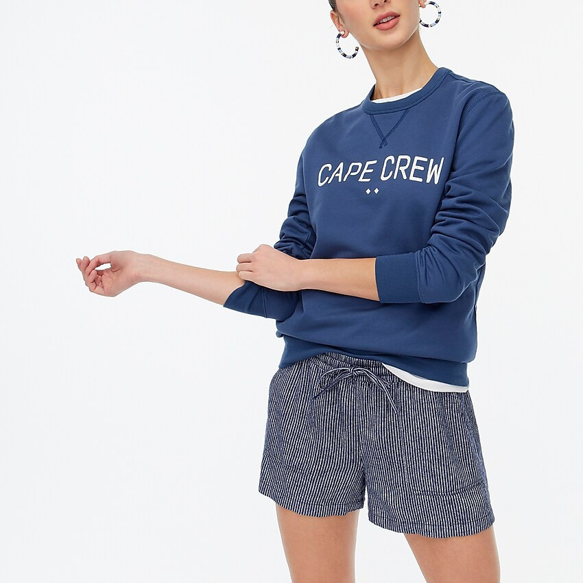 Striped linen-blend drawstring short | J.Crew Factory