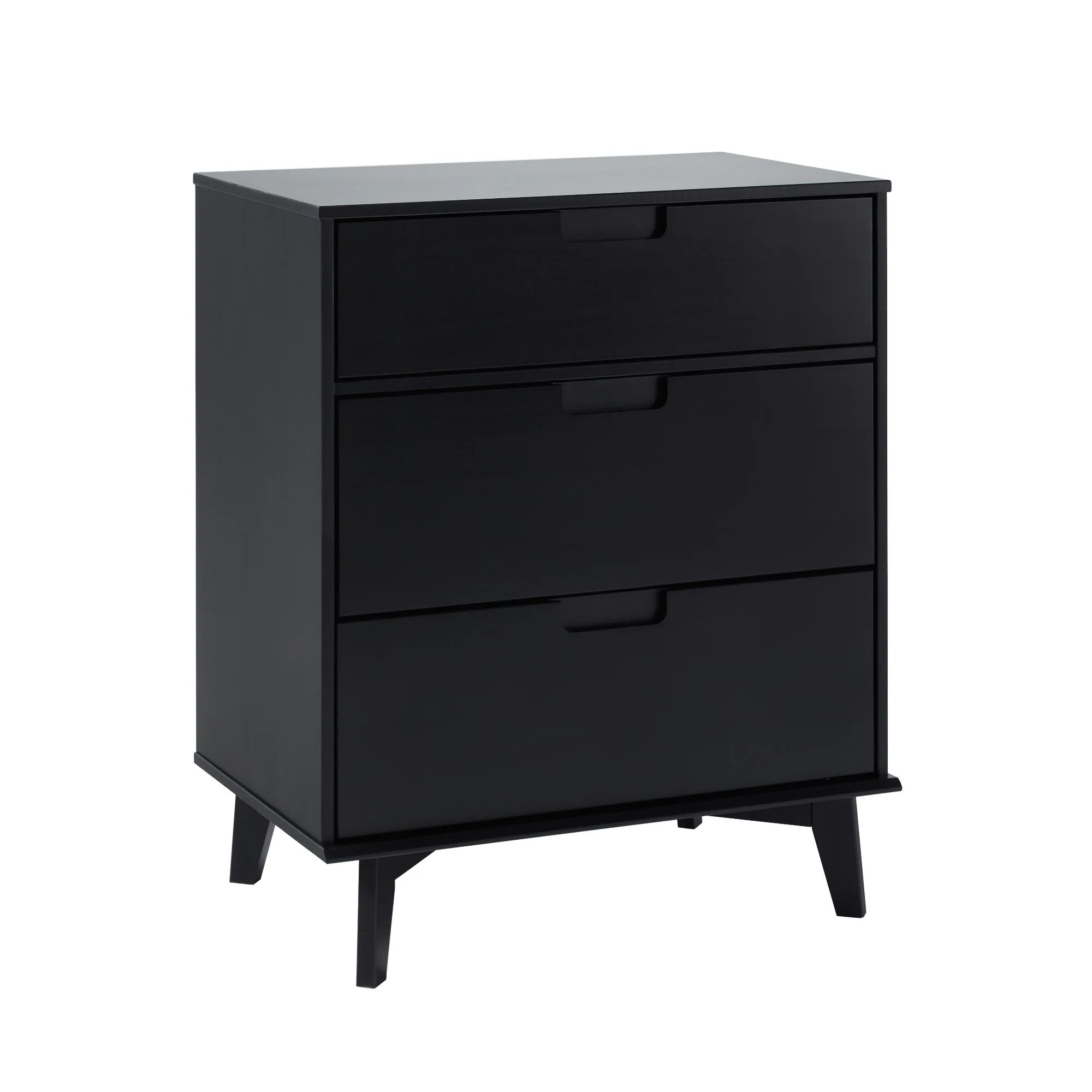 LOVMOR MidCentury Modern Solid Wood 3Drawer Dresser Black | SF-M-B185P244070 | Lowe's