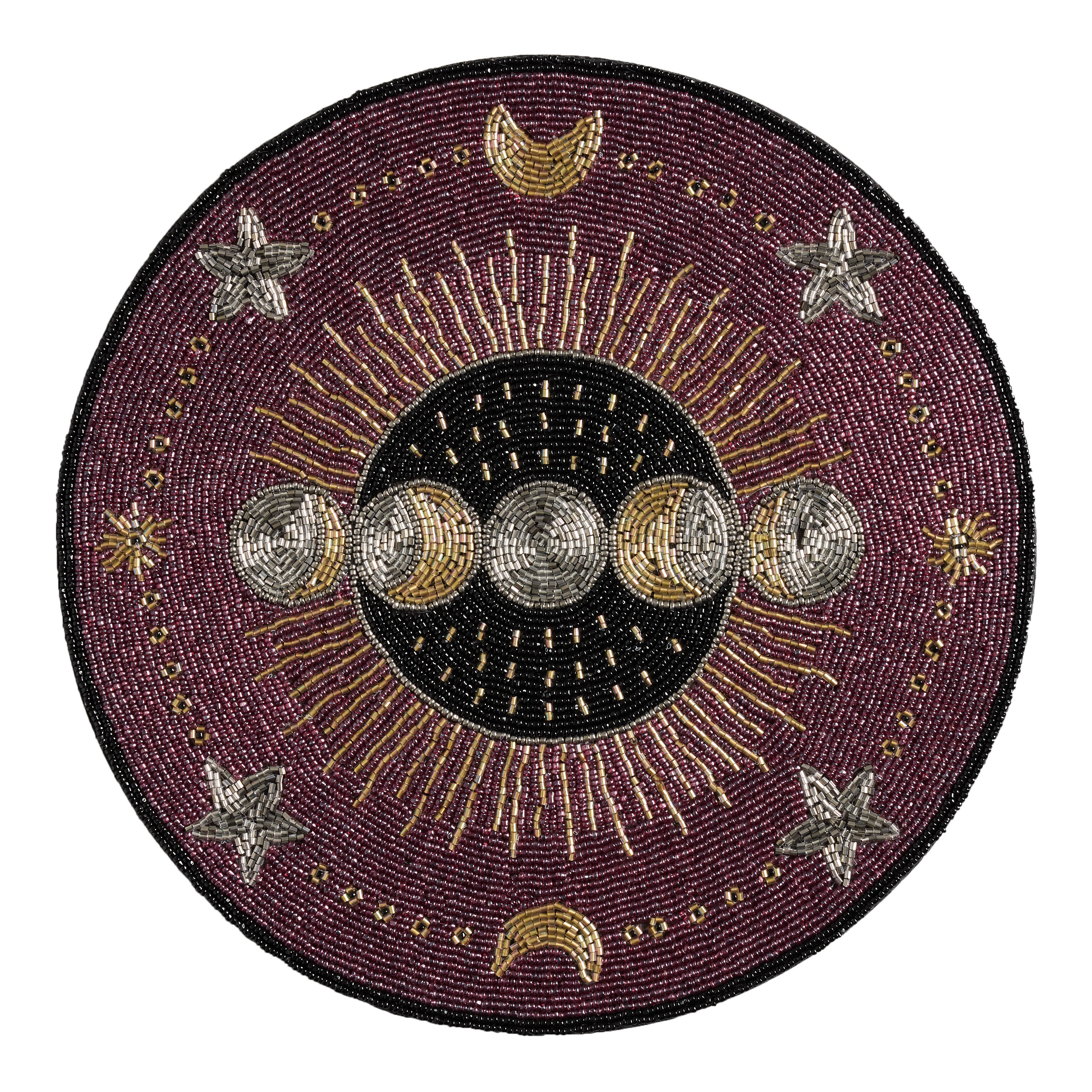 Purple Celestial Moon Phase Beaded Placemat | World Market