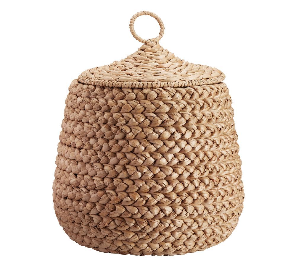 Beachcomber Handwoven Seagrass Lidded Tulip Basket | Pottery Barn (US)