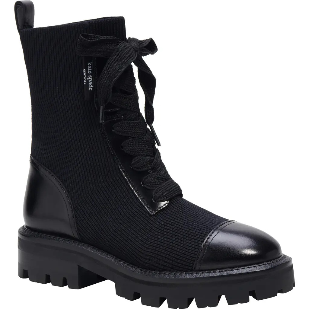 Kate Spade New York winton lace-up boot in Black at Nordstrom, Size 10 | Nordstrom