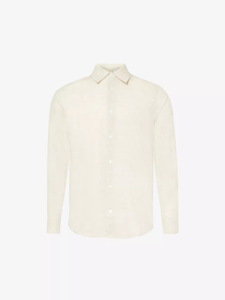 Long-sleeved curved-hem linen shirt | Selfridges