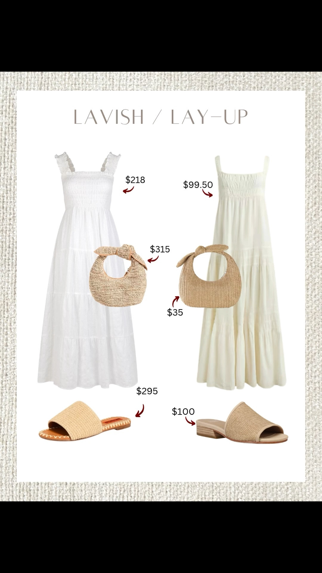 Lavish or lay-up? Either way, this summer outfit is bringing all the dreamy vibes—whether you’re splurging or saving. Dresses, raffia sandals, and cute bags? Yes please.

lavish lay-up outfit, save or splurge, summer dress inspo, nap dress style, girly outfit, summer fashion, beach to brunch look, raffia accessories, vacation outfit ideas, warm weather style, affordable fashion vs designer, feminine summer vibes



#LTKShoeCrush #LTKSummerEdit #LTKStyleTip