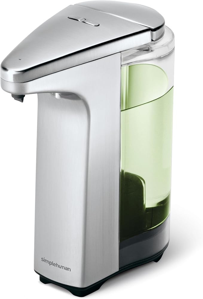 simplehuman 8 oz. Touch-Free Sensor Liquid Soap Pump Dispenser with Soap Sample, Brushed Nickel | Amazon (US)
