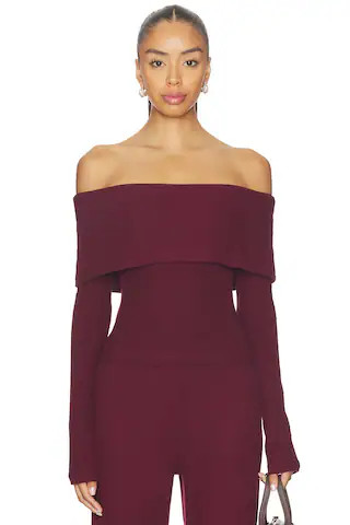 4th & Reckless Emmy Top in Burgundy. - size S | Revolve Clothing (Global)