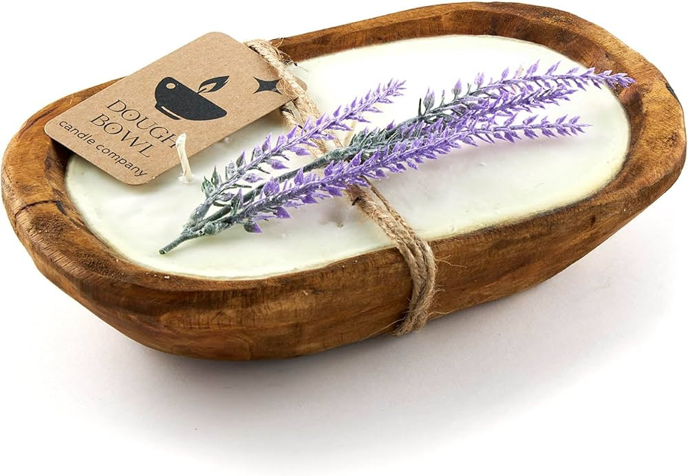 Amazon.com: Dough Bowl Candle Company Lavender Soy Candle - 3 Wick Candle Essential Oil Wax Melts... | Amazon (US)