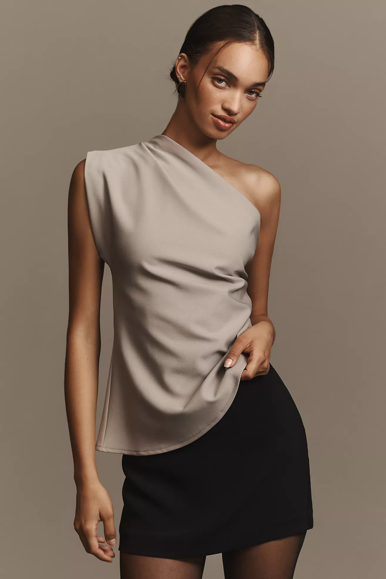 By Anthropologie Asymmetrical Draped Shell Top | Anthropologie (US)