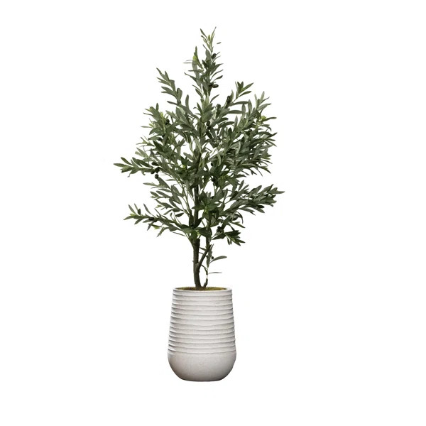72.08'' Faux Olive Tree Tree in Planter | Wayfair North America