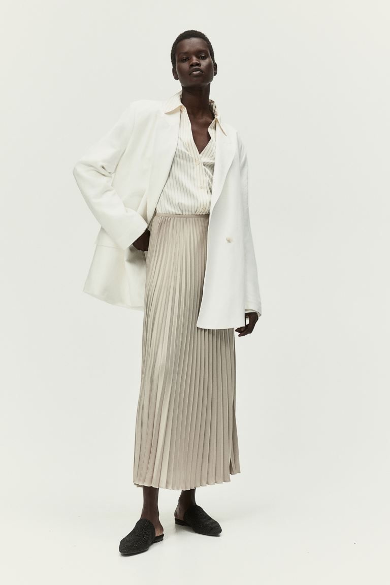 Pleated Satin Skirt | H&M (US + CA)