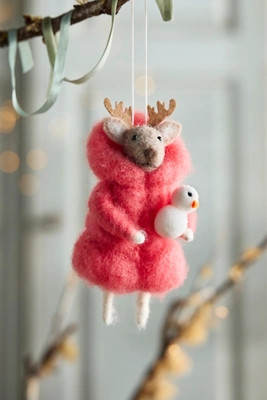 Puffer Reindeer Felt Critter Ornament | Anthropologie (US)