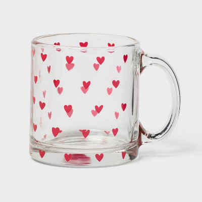 13 fl oz Glass Mug with Decal Red Heart - Spritz™ | Target