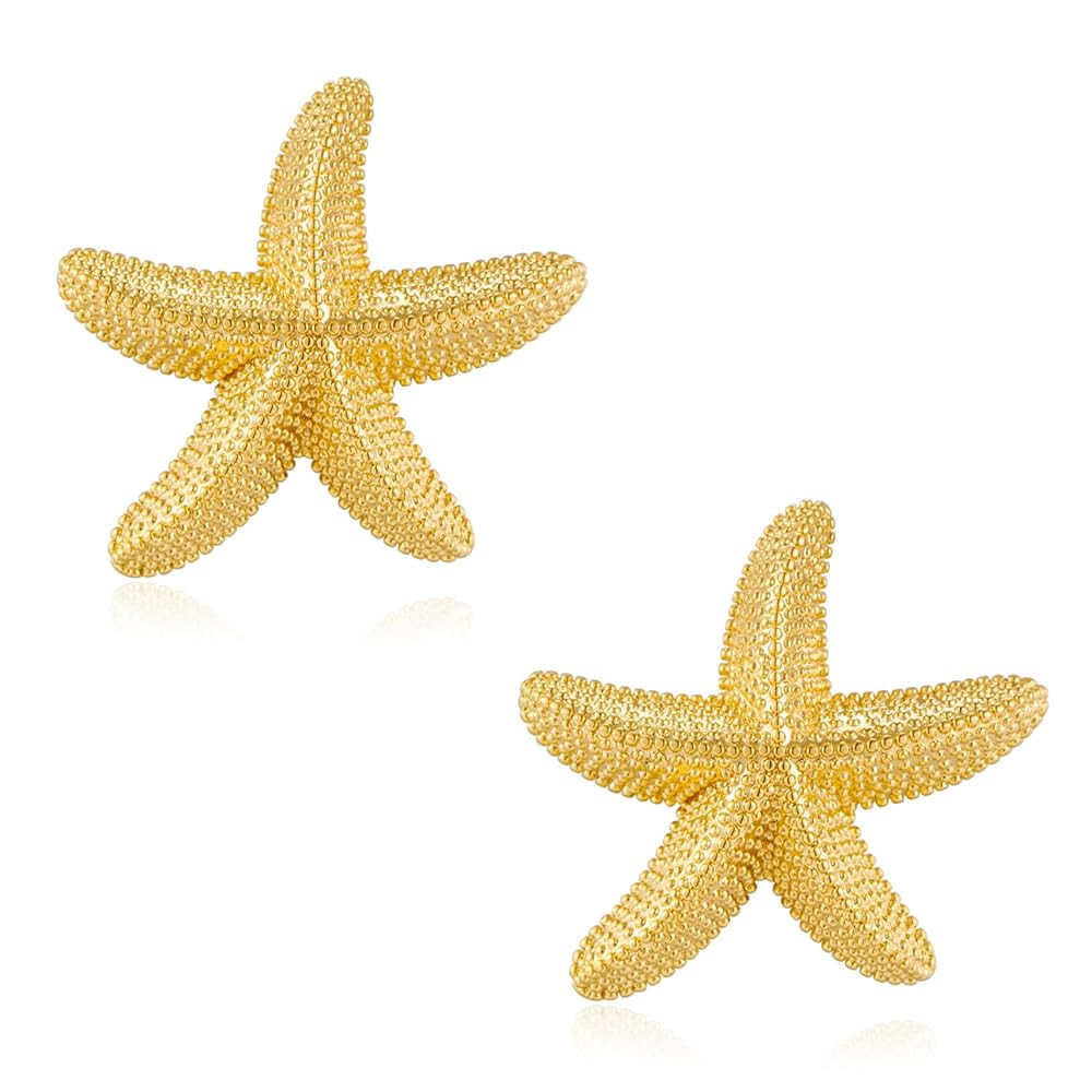 LILIE&WHITE Conch Sell Gold Earrings - Women's Love Knot & Angel Wings Stud Earrings | Amazon (US)