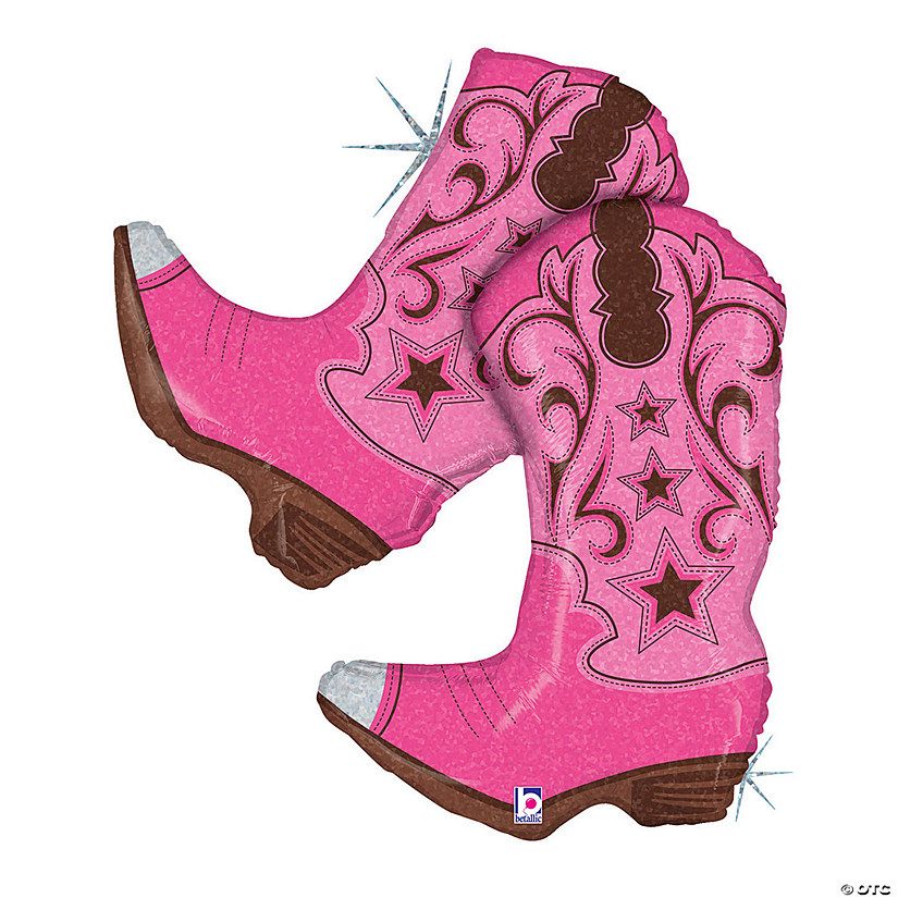 Pink Cowboy Boots 36" Mylar Balloon | Oriental Trading Company