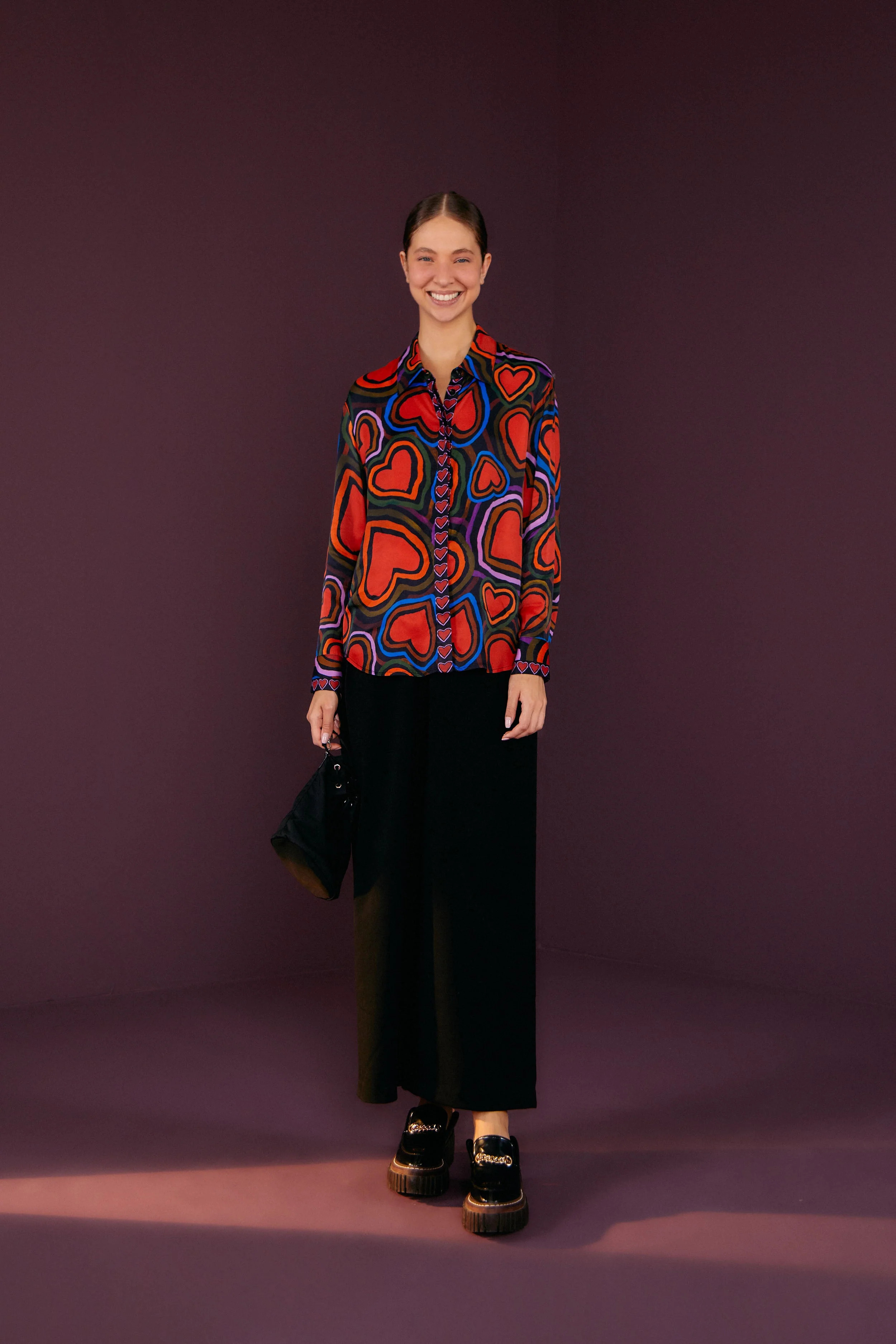 Rainbow Wild Hearts Lenzing Ecovero Viscose Shirt | FarmRio (US)