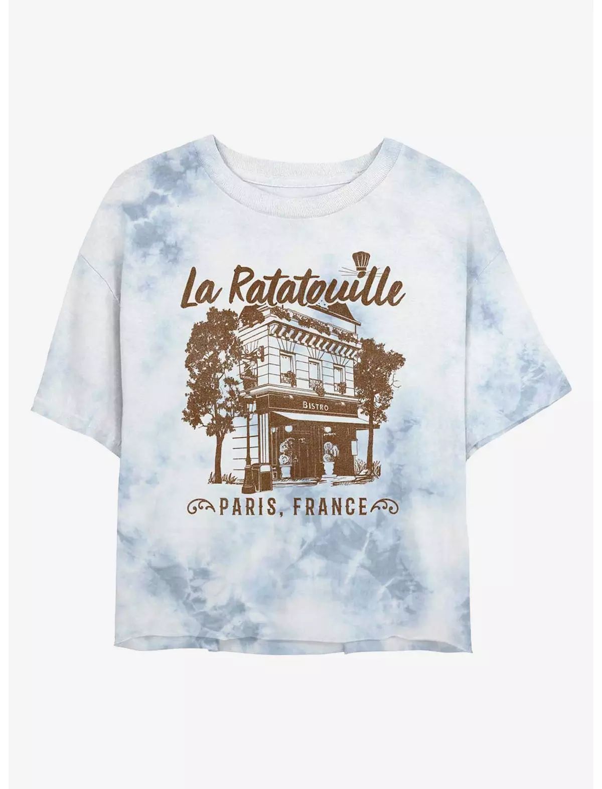 Disney Pixar Ratatouille Cafe Paris France Womens Tie-Dye Crop T-Shirt | BoxLunch