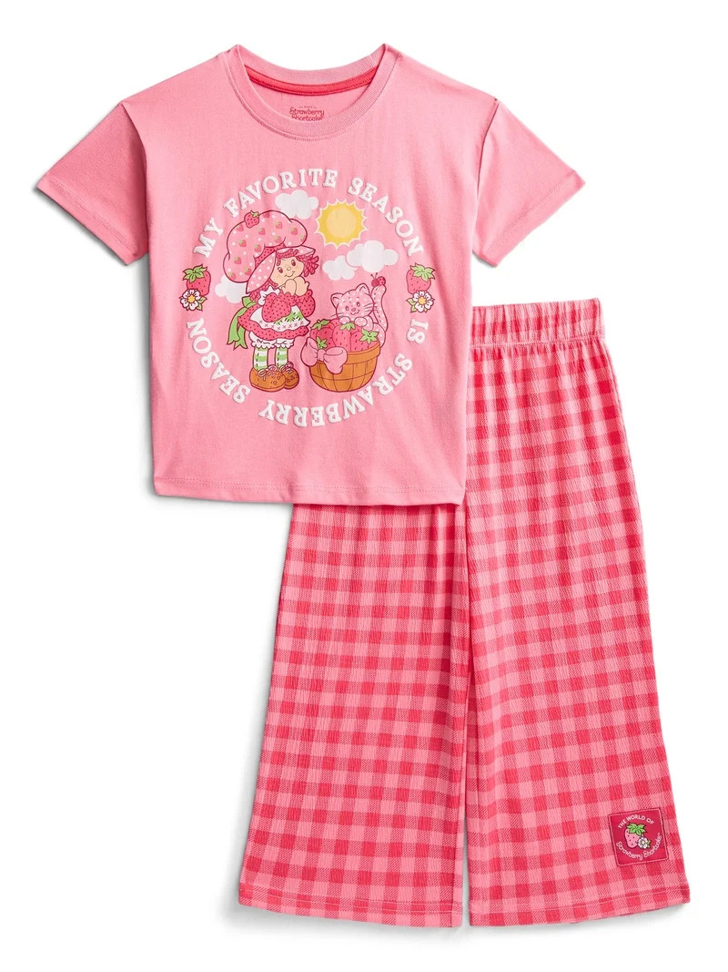 Strawberry Shortcake Toddler Girls Graphic Tee and Print Pants Set, 2-Piece, Sizes 12M-5T | Walmart (US)