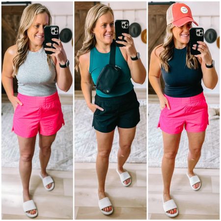 Active outfits 

Fit TTS 

Summer  pink   Tank  active  on the go  mom  workout 

#LTKFind #LTKfit #LTKstyletip