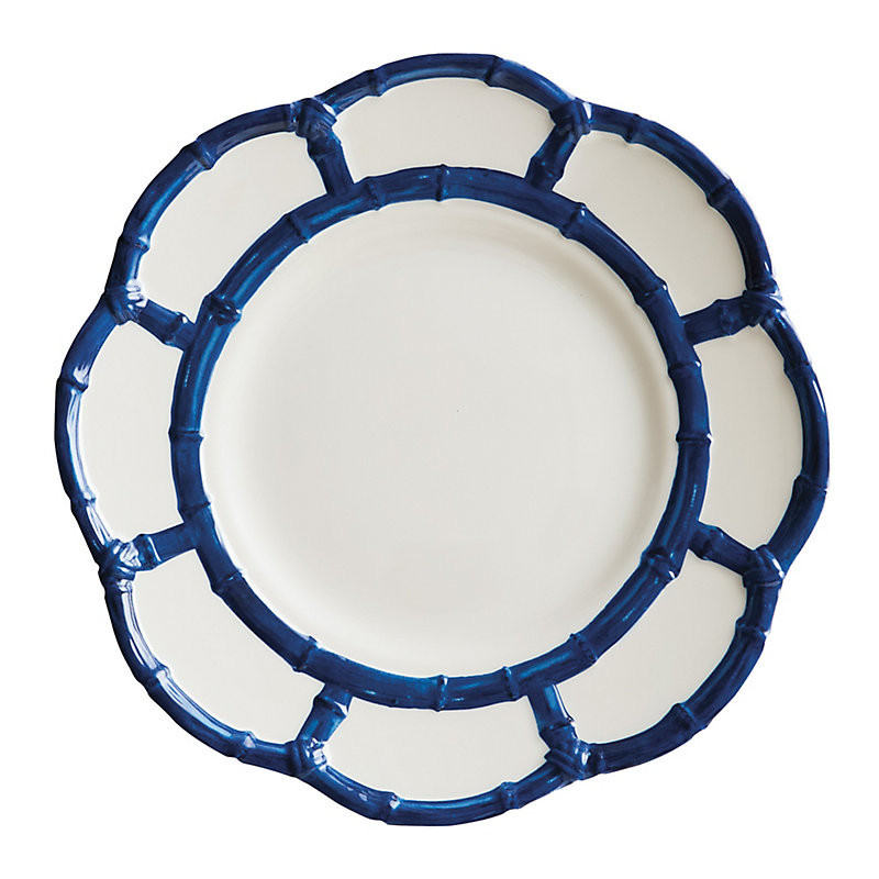Set of 4 Jacqueline Bamboo Melamine Accent Plates  - Blue - Ballard Designs | Ballard Designs, Inc.
