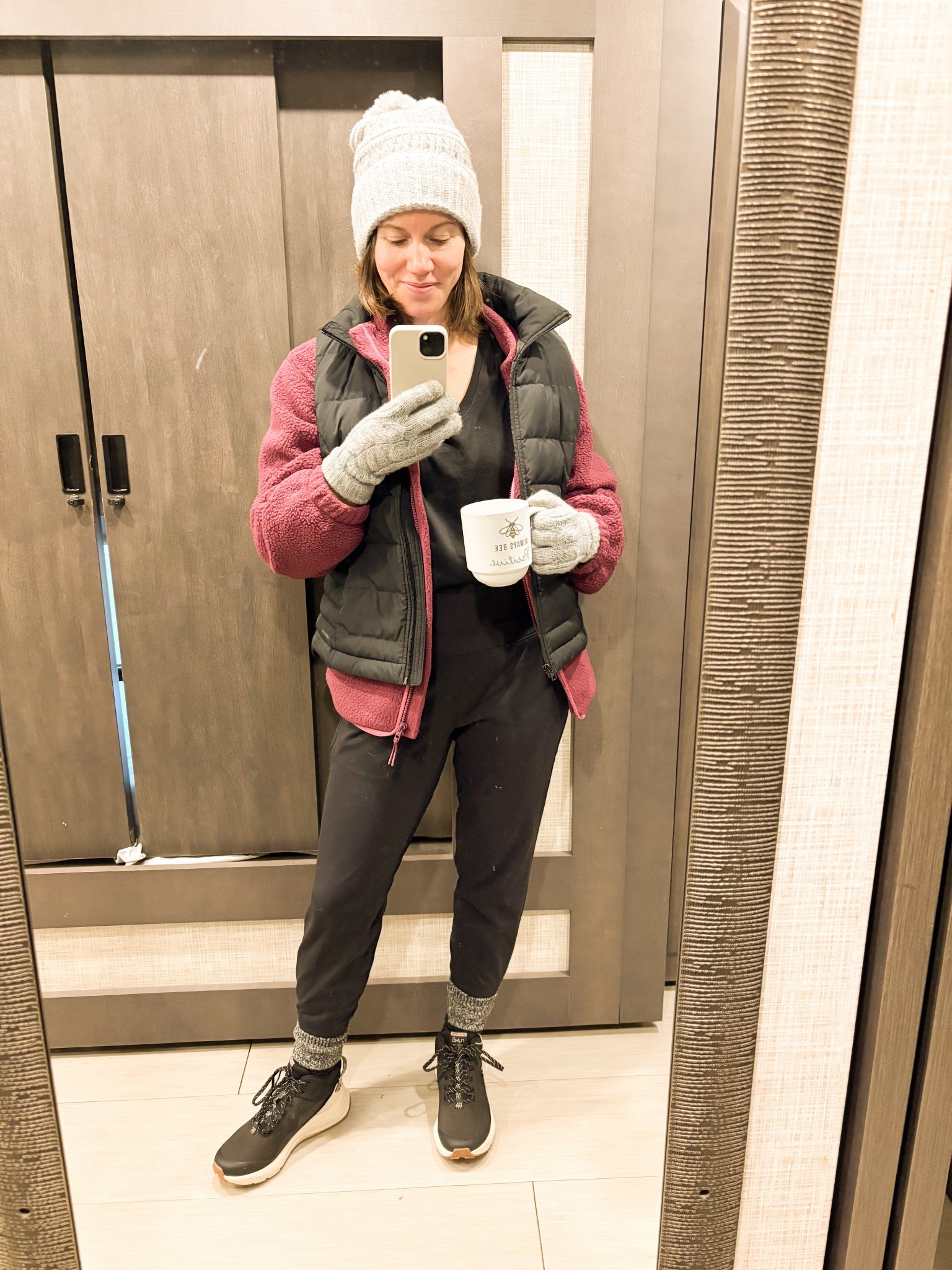 Cozy layers. 
Worn this fleece so many times this week. Don't skip out on it- I'm wearing size XL in athletea girl and it's still so roomy and cozy. 

#LTKActive #LTKOver40 #LTKSeasonal