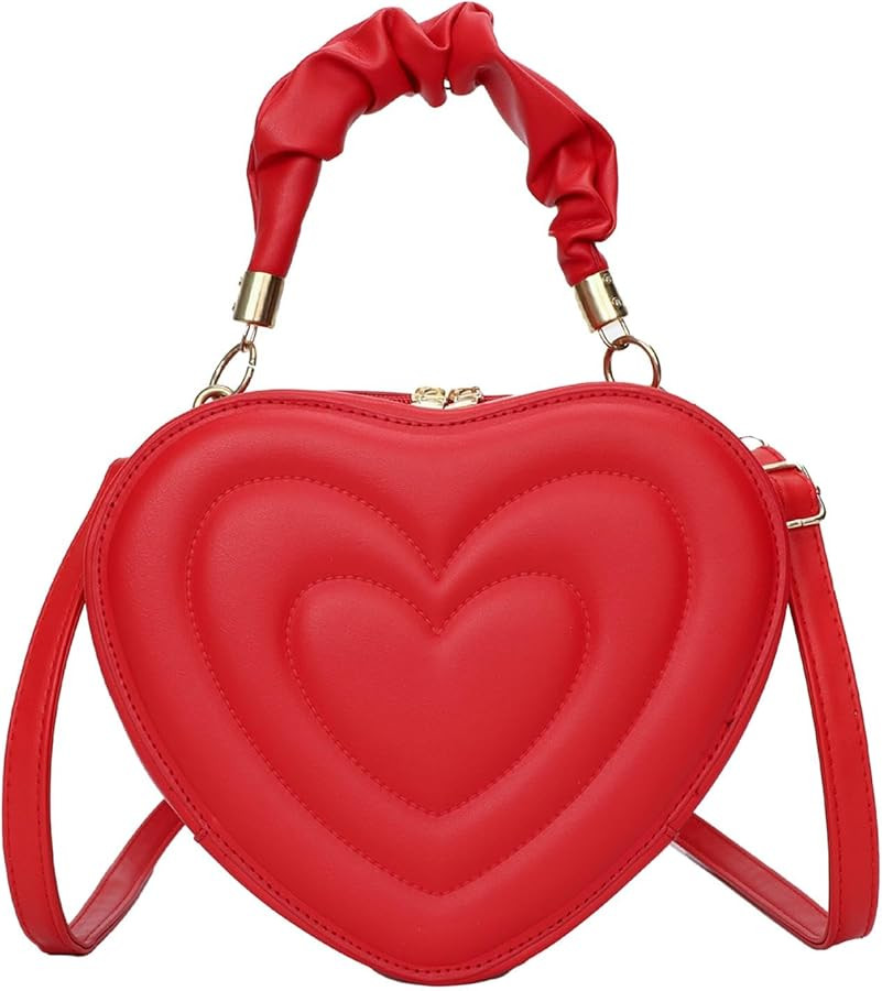 LOVIVER Love Heart Shape Shoulder Bag Purse Stylish Pure Color Lovely Adjustable Shoulder Strap H... | Amazon (UK)