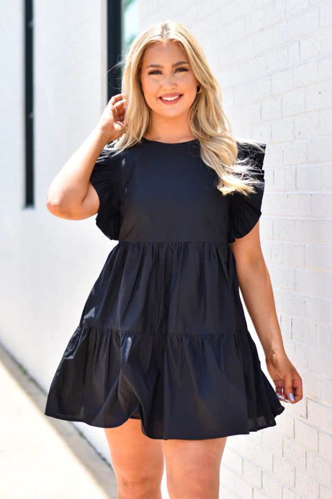 Really Into Ruffles Dress - Black | The Impeccable Pig