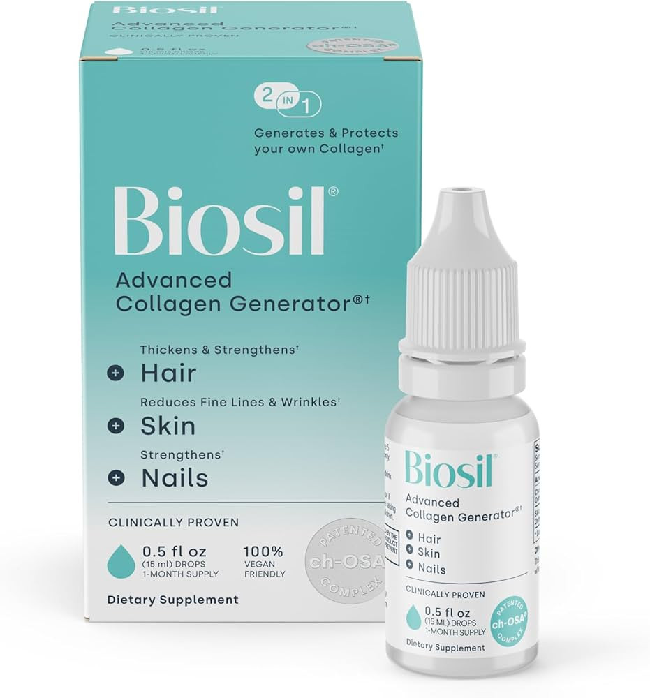 Biosil Collagen Booster Supplement - 0.5 fl oz Drops - Patented ch-OSA Activator for Skin, Hair, ... | Amazon (US)