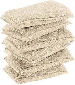 KMAKII Bamboo Kitchen Sponges Dish Sponges Natural Cleaning Sponges Beige 6 Pack | Amazon (US)