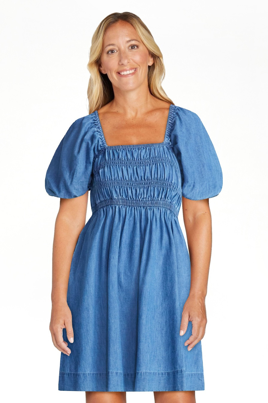 Free Assembly Women's and Women's Plus Puff Sleeve Peasant Mini Dress, Sizes XS to 4X | Walmart (US)