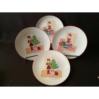 Mary Kober's Holiday Girl Dessert Plates in Original Box Wendoverland | Etsy (US)