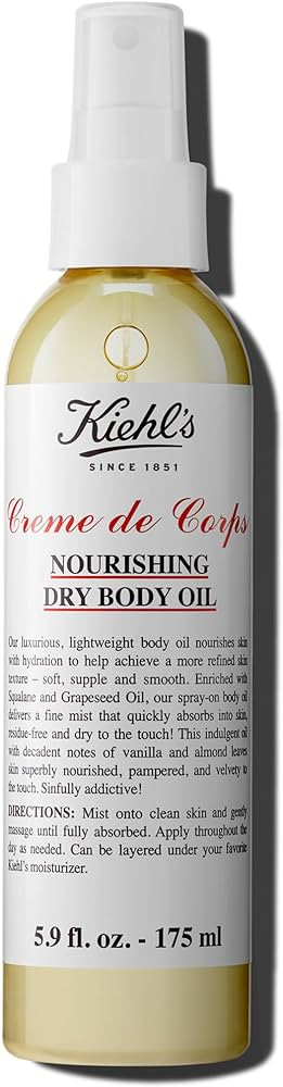 Kiehl's Creme de Corps Nourishing Dry Body Oil, Lightweight Body Oil Spray for Soft & Smooth Skin... | Amazon (US)