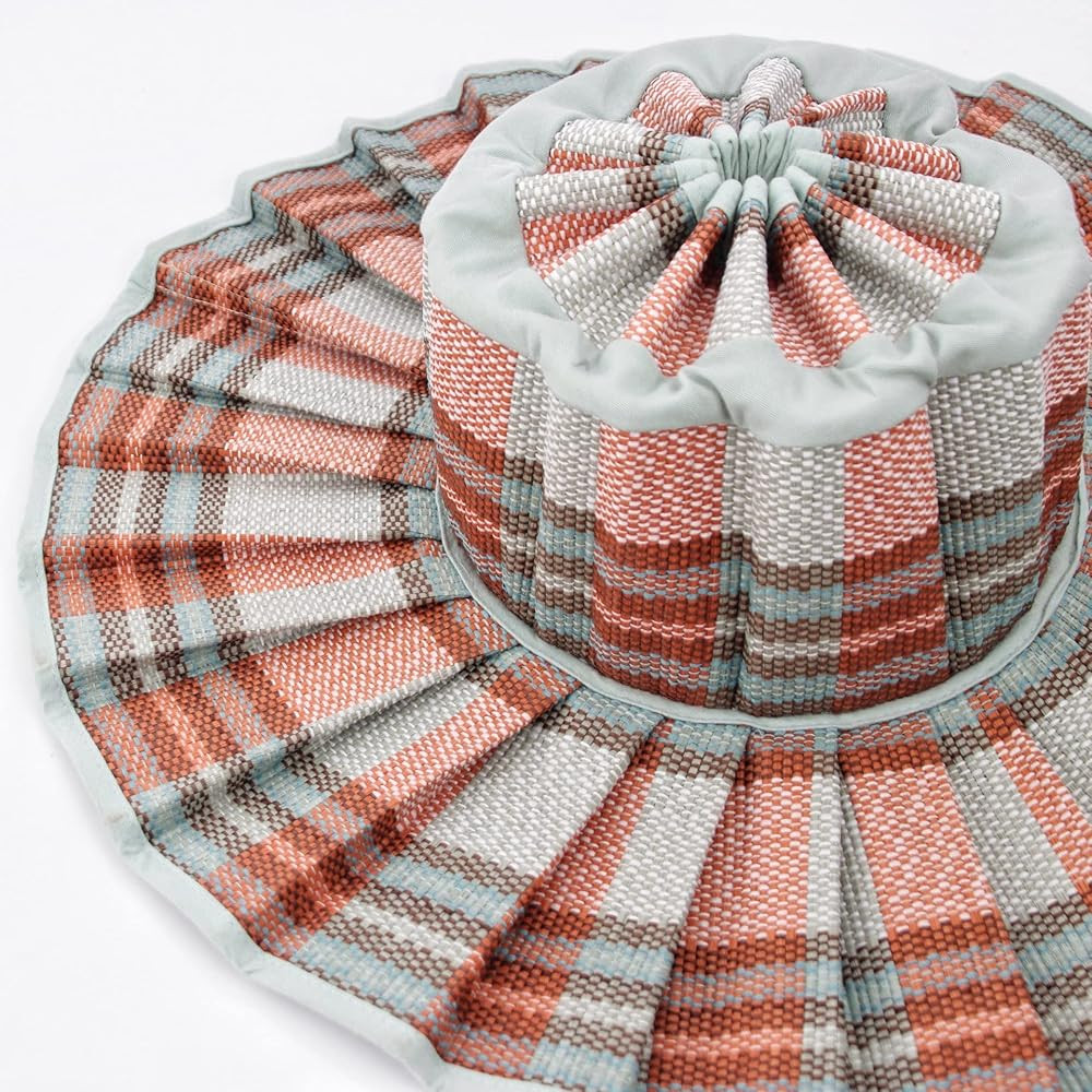 Women Summer Foldable Pleated Sun Casual Top Sunscreen Straw Hats Outdoor Beach Shade Straps Adul... | Amazon (US)