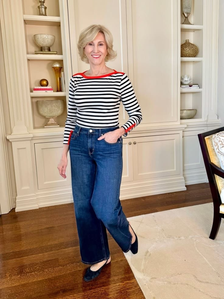 There’s just something about stripes that always feels right 🤍

I paired this classic striped top from Talbots with my wide leg jeans from Quince, and it’s quickly become one of those outfits I know I can rely on. Easy, comfortable, and pulled together without overthinking it — which is exactly how I like to get dressed most days.

#LTKOver40 #LTKSeasonal #LTKootd