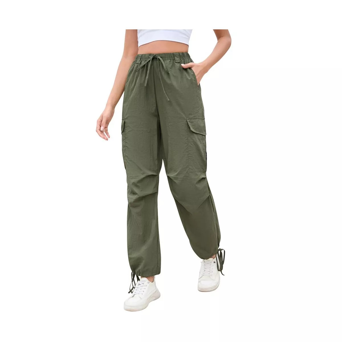 Whizmax Cargo Jogger Parachute Pants For Women Casual Baggy Low  Waist Drawstring Light Y2K Pants | Target