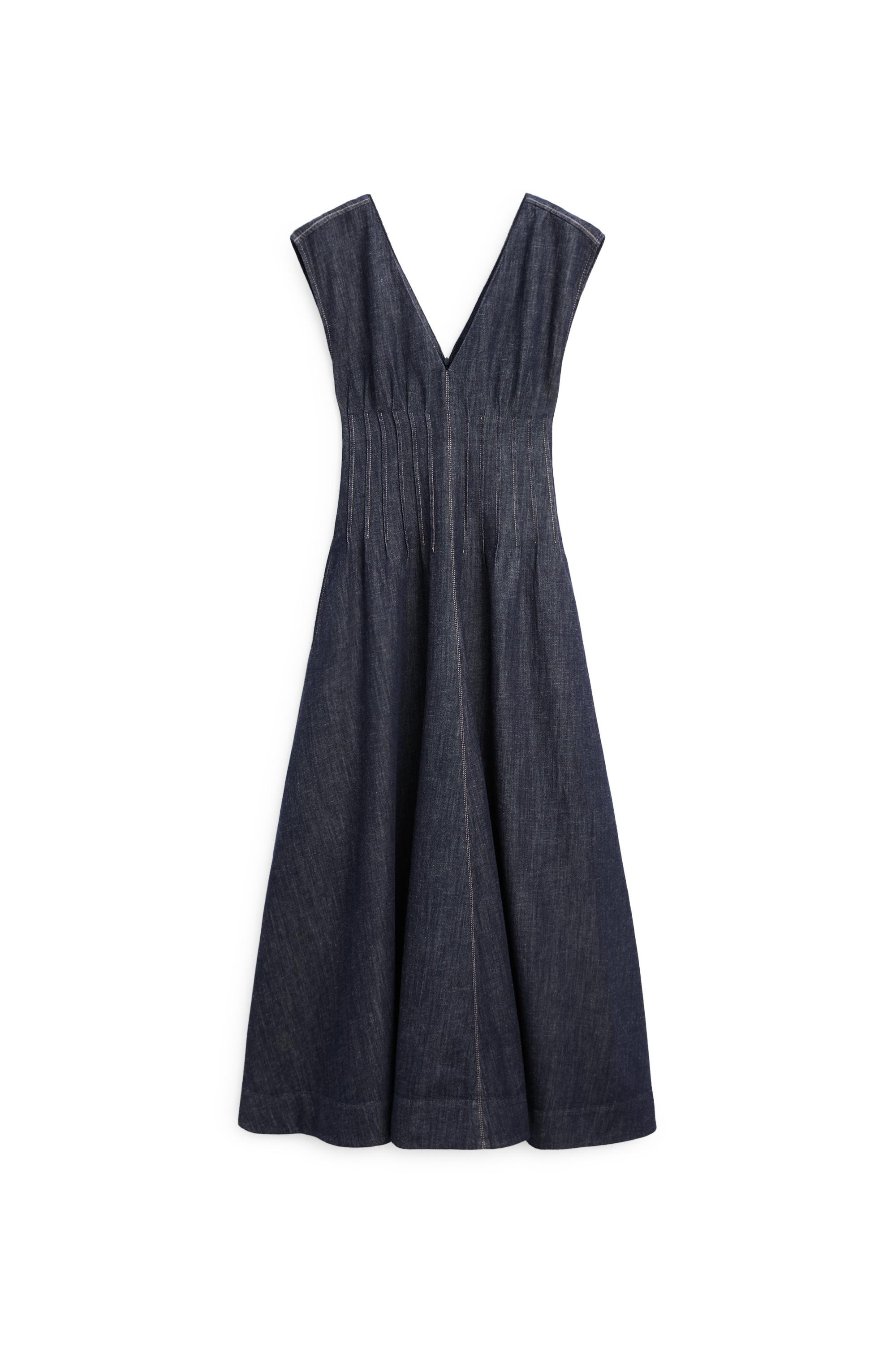 Denim midi dress - DARK BLUE | Massimo Dutti US