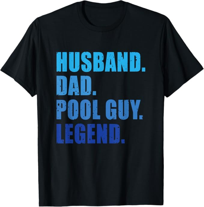Husband Dad Pool Guy Legend Funny Men T-Shirt | Amazon (US)