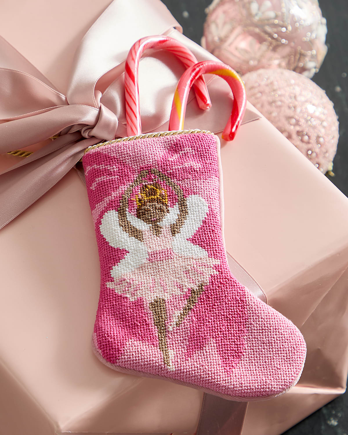 The Brianna Black Ballerina" Mini Bauble Stocking | Neiman Marcus