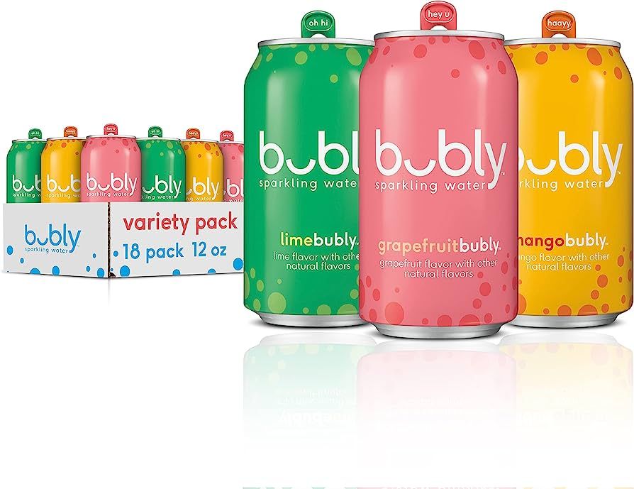 bubly Sparkling Water, Tropical Thrill 3 Flavor Variety Pack (Lime, Grapefruit, Mango), Zero Suga... | Amazon (US)